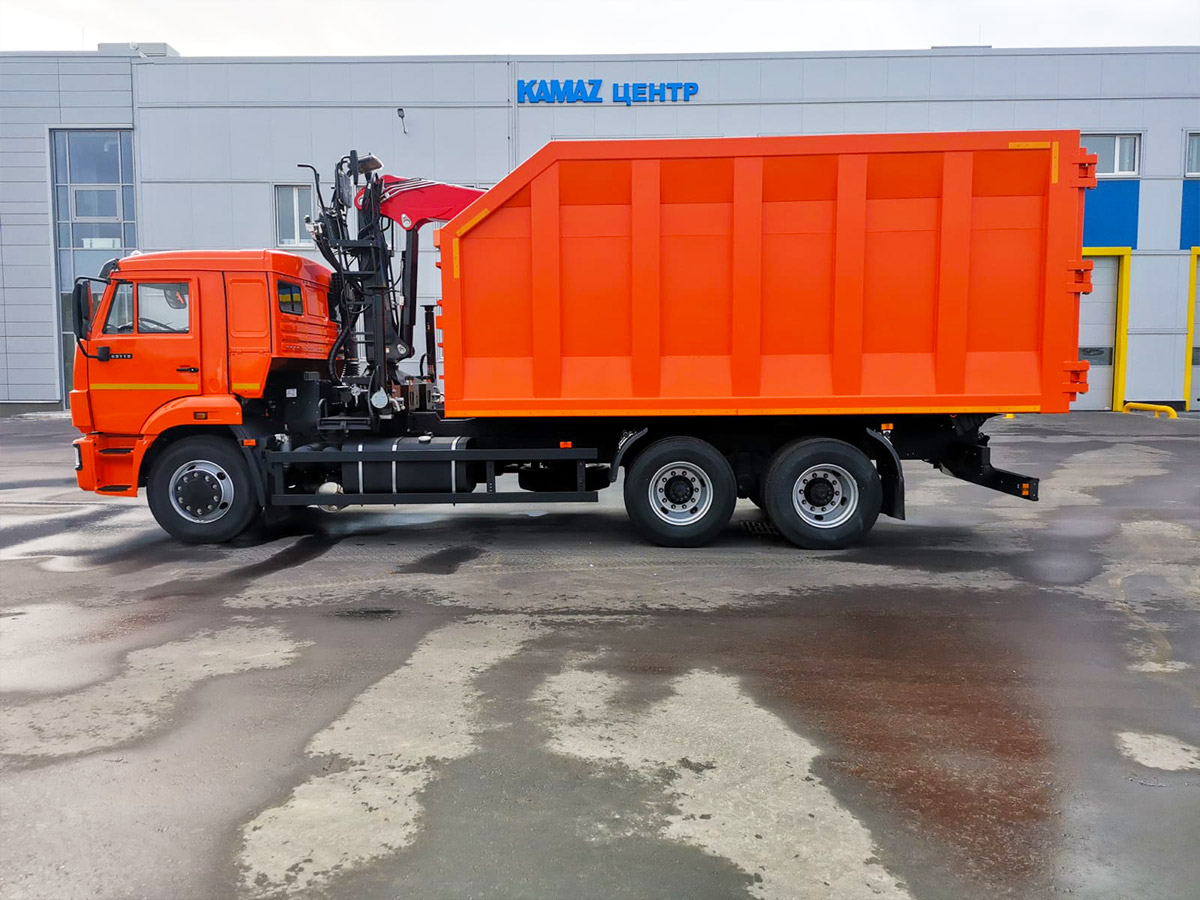 Ломовоз КАМАЗ 65115-56 с ГМУ ВЕЛМАШ ВМ10-74М